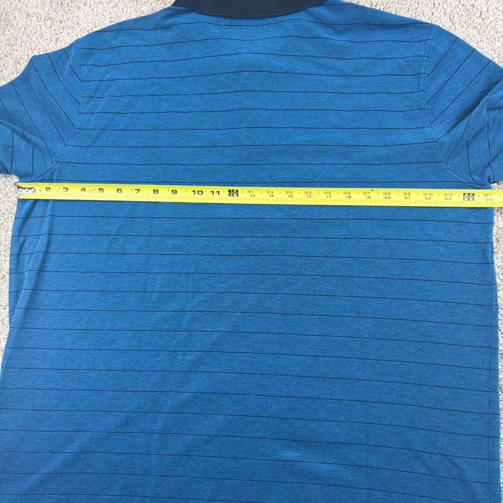 Banana Republic Polo Core Temp Mens XXL Blue Striped Short Sleeve Casual Classic